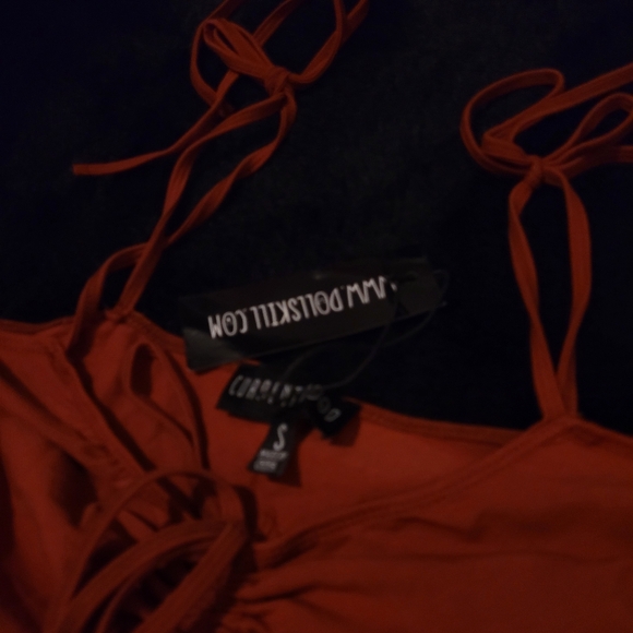 Current Mood Dolls Kill Red Fairy Cold Shoulder Mini Dress - Picture 4 of 4